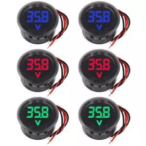 2pcs DC 4-100V 자동차 전압 게이지 LED 디지털 디스플레이 12V 24V 방수 전압계 라운드 패널 전압 측정기