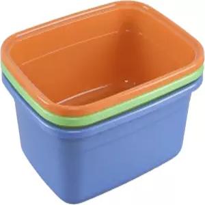 Farmoon 사각 플라스틱 설거지통 3개 묶음 주방 싱크대용 18쿼트 세면대 (녹색 파란색 주황색)