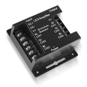 XMSJSIY RGB LED 증폭기 3채널 신호 중계기 DC 12V-24V 8A /CH 디머 전력 증폭기 LED 스트립 조명용 컨트롤러-1 PCS