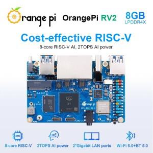 호환 Orange Pi RV2 2GB 4GB 8GB RAM LPDDR4 8 코어 RISC-V 2TOPS AI CPU 단일 보드 컴퓨터 WiFi BT5.0 BLE