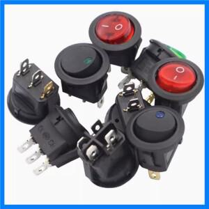 원형 로커 스위치 스퀘어 6A 250V 10A 125V 3/4 핀 ON OFF 1 개 20mm