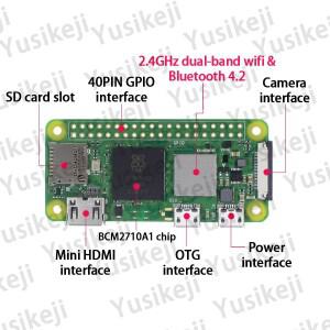 호환 라즈베리 파이 제로 2W 개발 보드 컬러 핀 헤더 WIFI 블루투스 512MB RAM 1GHz 쿼드 코어 64비트 ARM