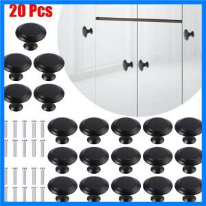 20Pcs 라운드 스테인레스 스틸 문 손잡이 캐비닛 찬장 서랍 주방 욕실 패션 가구 하드웨어 액세서리를 처리