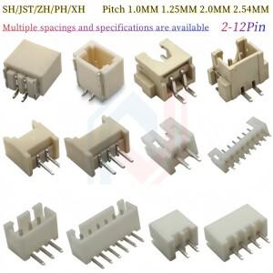 10Pcs SHJSTZHPHXH 피치 1.0MM 1.25MM 2.54MM 남성 핀 헤더 소켓 Dip직각 SMD 2345667891012P