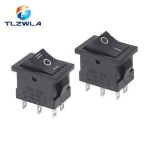 보트 로커 스위치 온 오프 KCD1 블랙 21x15mm AC, 6A, 250V, 10A, 6 핀, 2 포지션 3 10 개