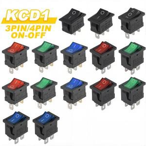 5PCS ON-OFF 스위치 KCD1 1521mm 6A 250V 10A 선박 유형 2Pin 로커 전원