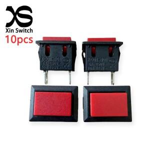 10PCS PBS-101 직사각형 전원 버튼 스위치 잠금 없음 21x15mm 6A 250VAC10A 125VAC 2Pin KCD1-101 셀프 리