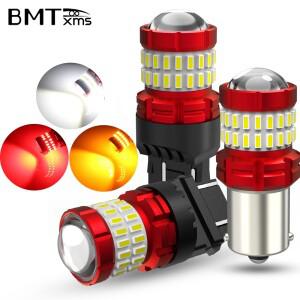 BMTxms 2x 자동차 LED 조명 P21W 1156 BA15S BAY15D T20 P27 5W 브레이크 램프 반전 주간 주행 등