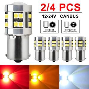 24 PCS CANBUS 1200LM 1156 BA15S BAY15D LED 전구 자동차 방향 지시등 주차 브레이크 조명 12V 24V 24SMD