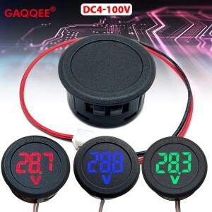 DC4-100V LED 디스플레이 원형 2선식 자동차 전압계 디지털 전류 측정기 검출기 테스터 모니터 패널