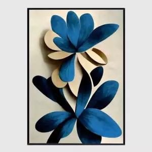 심플 인테리어액자 Blue Nymphaea A2사이즈 그림액자 거실액자 사진액자 깔끔한액자 공간그림