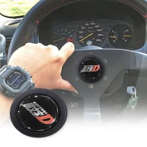 JDM 유니버설 60mm 자동차 레이싱 스타일 블랙 플라스틱 경적 버튼 스포츠 스티어링 휠 초기 D 센터 캡