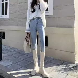 남성 트렌디 아이템 청바지 스키니핏 하이웨스트 앵클 봄가을 슬림핏 스키니 8부 스판 바지 HT3