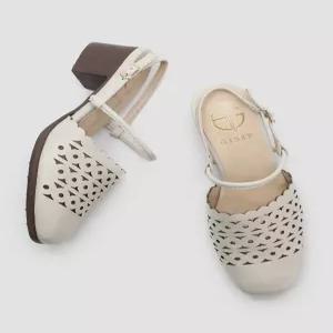 [지쎄]천연가죽 국내수제화 샤브리나 레이스 슬링백 GIS-41274