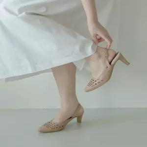 [지쎄]천연가죽 국내수제화 제인 스틸레토 슬링백 GIS-21201