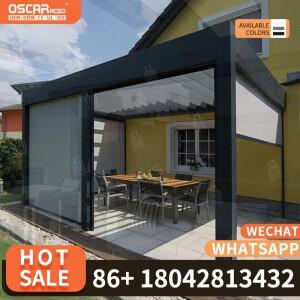 자동 모터식 암막 이중 롤러 블라인드 폴리에스터 원단 가정 사무실 파티오 롤링