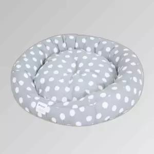 강아지 원형 땡땡이 방석 그레이 쿠션 대형 1P 고양이