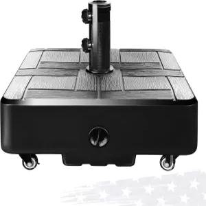 FRUITEAM 충전식 이동식 우산 베이스 100파운드 파티오 무게 튼튼한 플라스틱 물과 모래 충전 스탠드 홀더