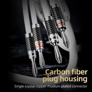 TODN 1쌍 HIFI 실버 도금 스피커 케이블 Hi-fi 시스템 호환  하이 엔드 7N OCC 와이어 Y 플러그 바나나