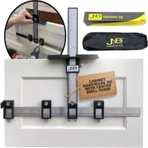중앙 드릴 가이드가 있는 JNB 프로 캐비닛 하드웨어 지그 서랍 손잡이 및 당김을 위한 구멍 뚫기 간편한