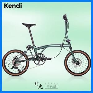 KENDI 레트로 20 인치 9 단 알루미늄 합금 접이식 자전거 듀얼 디스크 브레이크 경량 휴대용 성인 도시 접