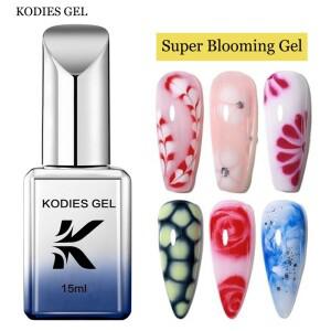 KODIES GEL 클리어 블루밍 젤 15ml UV 담그기 네일 아트 폴란드어 확산 효과 대리석 매니큐어 수채화 꽃