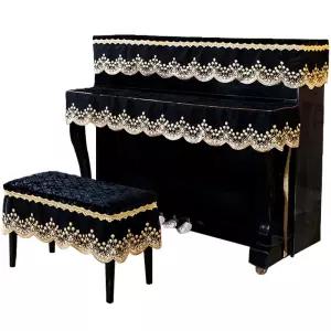 업라이트 피아노커버 고급벨벳 방수 레이스 방진 벤치커버