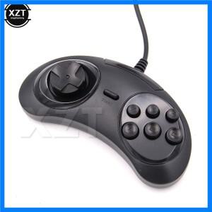 SEGA Genesis/MD2 Y1301 용 USB 유선 게임 패드 게임 컨트롤러 MAC 메가 드라이브 게임 패드 PC 용 6 버튼