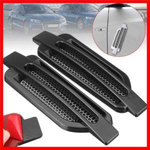 자동차 사이드 펜더 벤트 스티커 기류 스포일러 레이싱 흡기 그릴 트림 크롬 장식 자동차 액세서리 1 쌍