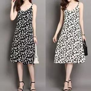 여름패션 비치룩 끈나시치마 플라워 꽃패턴 끈 원피스 (KYR-WC04AE7)