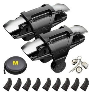 PUBG / 포트나이트 콜 오브 듀티 모바일용 휴대폰 게임 컨트롤러 13 in 1, 및 안드로이드 휴대폰용 L1R1 트리거 모바일 핑거 슬리브 장갑 9개