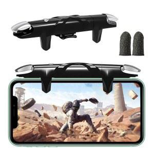 iOS / Android용 이지스폰 게임 트리거, PUBG 나이브스 아웃 콜 오브 듀티, 민감한 조준 및 슈팅 트리거와 게이밍 핑거 슬리브를 위한 모바일 게임패드 컨트롤러