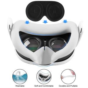 VR 실리콘 보호 케이스 세트 메타 퀘스트 3 컨트롤러 그립 커버 쉘 페이스 4 인 1 액세서리