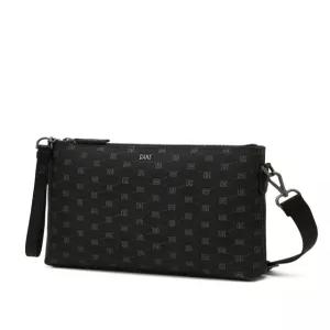 닥스 액세서리 26SS 블랙 DD로고 가죽 클러치백 DBBA6E582BK