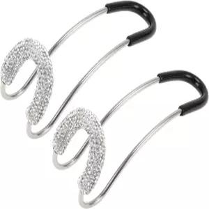 HEROFFIX 지갑 및 가방 우산 등 카시트 헤드레스트 후크 튼튼한 백 오거나이저 화이트 라인스톤 4.33 x1.42