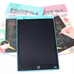 칼라LCD 전자노트 12in 1타 2개입패드 드로잉 낙서장 메모 그림판 칠판