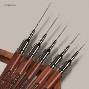 네일 브러쉬 나무 손잡이 젤 아트 라이너 DIY 페인팅 드로잉 라인 스트라이프 꽃 펜 4/8/12/15/25mm 매니큐