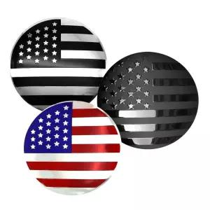 자동차 미국 국기 휠캡스티커 65mm (4개1세트) (지프 포드 캐딜락 테슬라 쉐보레) 컬러캡 차량 장식 셀프튜