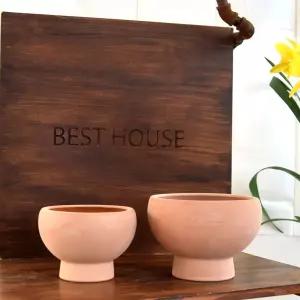 베트남 토분 테라원 콤포트 트로피 아레나 D19x14cm디자인화분 인테리어 분갈이 예용품 홈가드닝 내추럴 흙