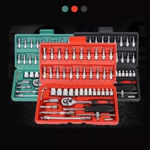 키밍 46P 복스세트 렌치 차수리공구 비트세트 복스알 육각 도구 세트 미니 정비 별비트 자동 자전거 소켓