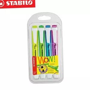 슬림 형광펜 포켓 얇은 스윙쿨 4색 세트 휴대용 다이어리 필기구 플래너 스터디 학생용 사무용 필기용 학용