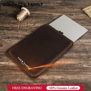 MacBook Air 13 M1 M2 M3 M4 Pro 14 커버 백 프로 인치 파우치 용 고급  가죽 노트북 슬리브 케이스