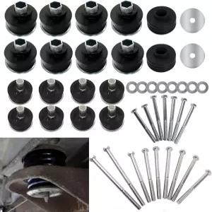 포드 슈퍼 듀티 F250 F350 2WD 4WD 1999-2007 바디 캡 마운트 스틸 슬리브 하드웨어 폴리우레탄 블랙과