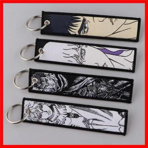 검 바람 전설 애니메이션 JOJO 멋진 모험 직조 마크 키 체인 검 바람 전설 장식 체인 패브릭 키 펜던트
