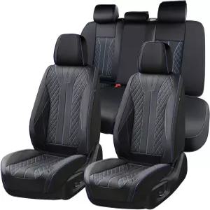 자동차용 플로리치 시트 커버 앞뒤 카시트 럭셔리 인조 가죽 방수 전체 프로텍터 대부분의 자동차 SUV 트럭
