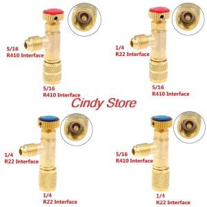 R410A R22 에어컨 냉매 액체 안전 밸브 1/4 어댑터 수리  불화물