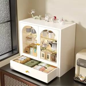 그릇장 복고풍 엔틱 미니 컵 찬장 서랍 장식장 컵진열장