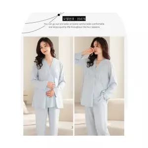 아이언하트 여성 여친 티 라운드넥 긴팔 캐주얼 풀오버 산모 얇은 임부 잠옷 임신기 홈웨어 출산 후 수유