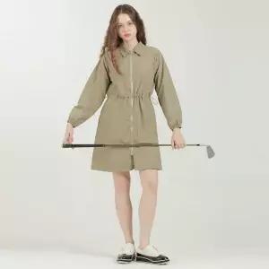 허리스트링 풀집업 원피스