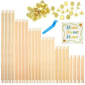 Oqqlin 6 세트 바늘 작업용 스트레처 바 50개, 사이즈 24개 나무 캔버스 생일 선물용 내구성 있는 조립